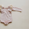 Long Flutter Sleeve Leo - Bubblegum Stripe