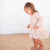 Long Sleeve Twirl Dress - Mocha Ditsy Floral