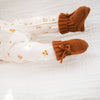 Organic Knit Booties - Caramel