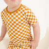 Checkerboard Charm Bamboo Shorts Set