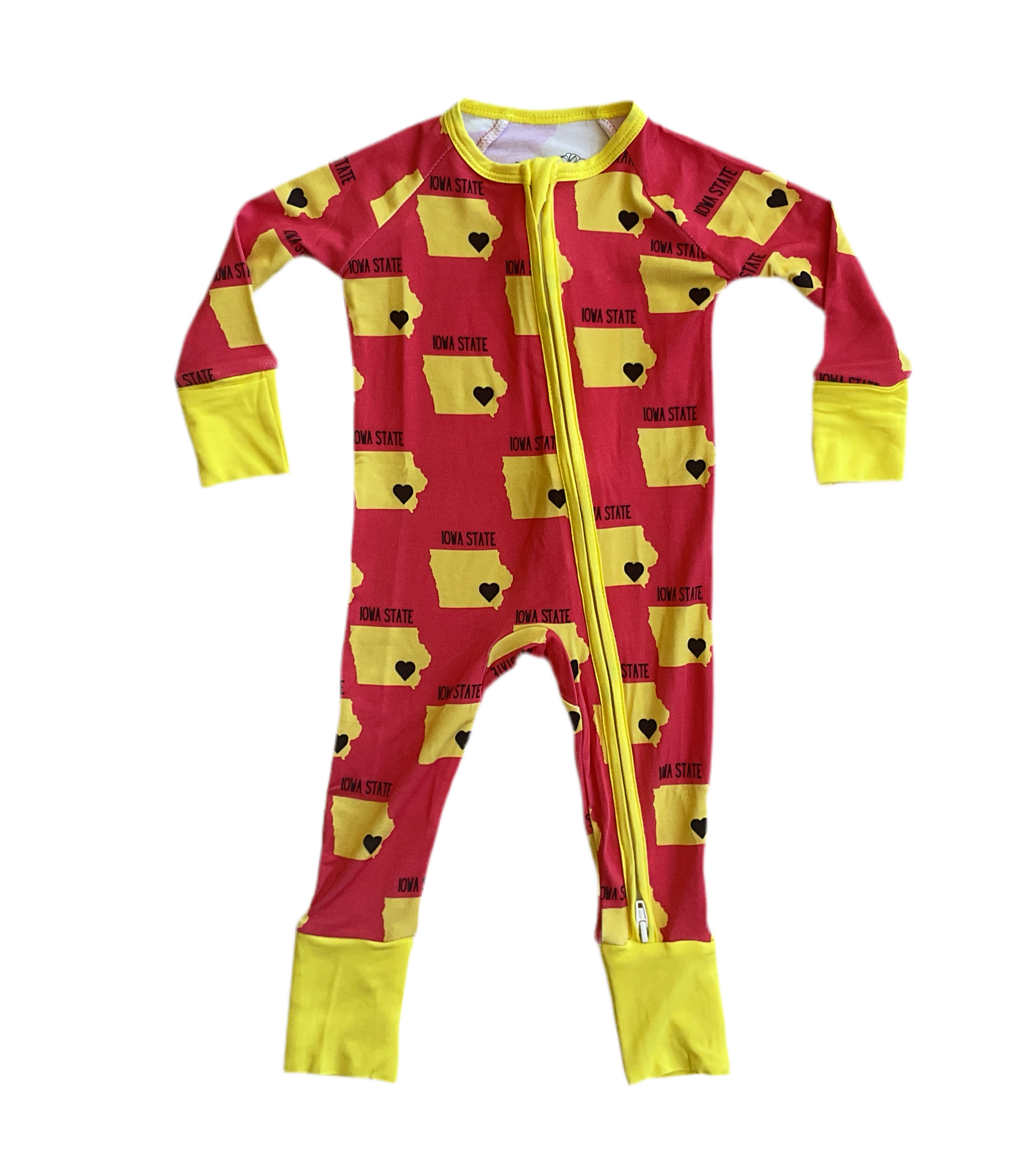 Iowa State Red and Gold Zip Pajamas