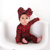 Chloe Leopard RUFFLE ZIP xmas bamboo baby one piece outfit