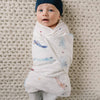 Vintage Airplanes Muslin Swaddle Blanket