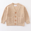 Apricot Pocket Cardigan Sweater