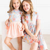 Blue Retro Unicorns S/S Ruffle Tee