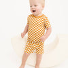 Checkerboard Charm Bamboo Shorts Set