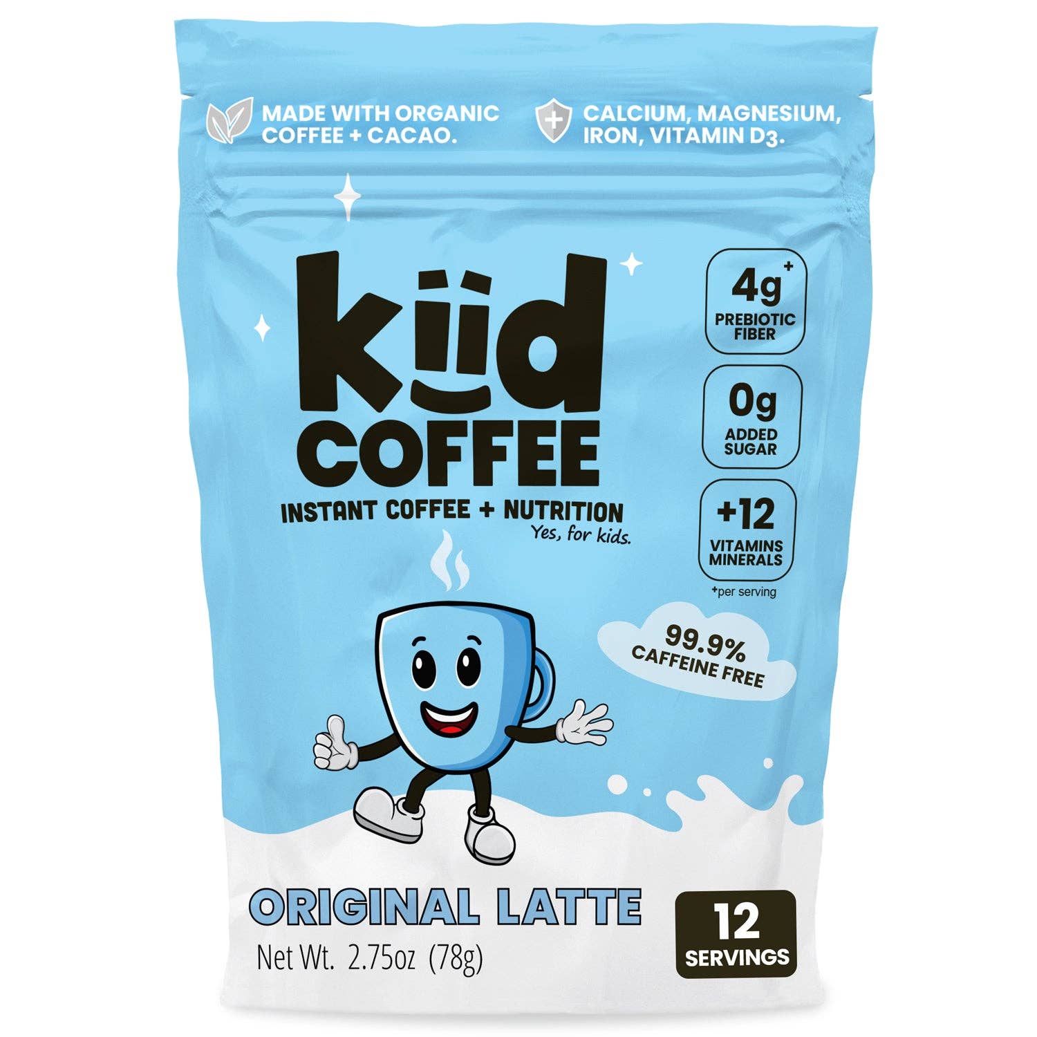 Kiid Coffee Organic Latte + Instant Nutrition Drink For Kids