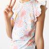 Blue Retro Unicorns S/S Ruffle Tee