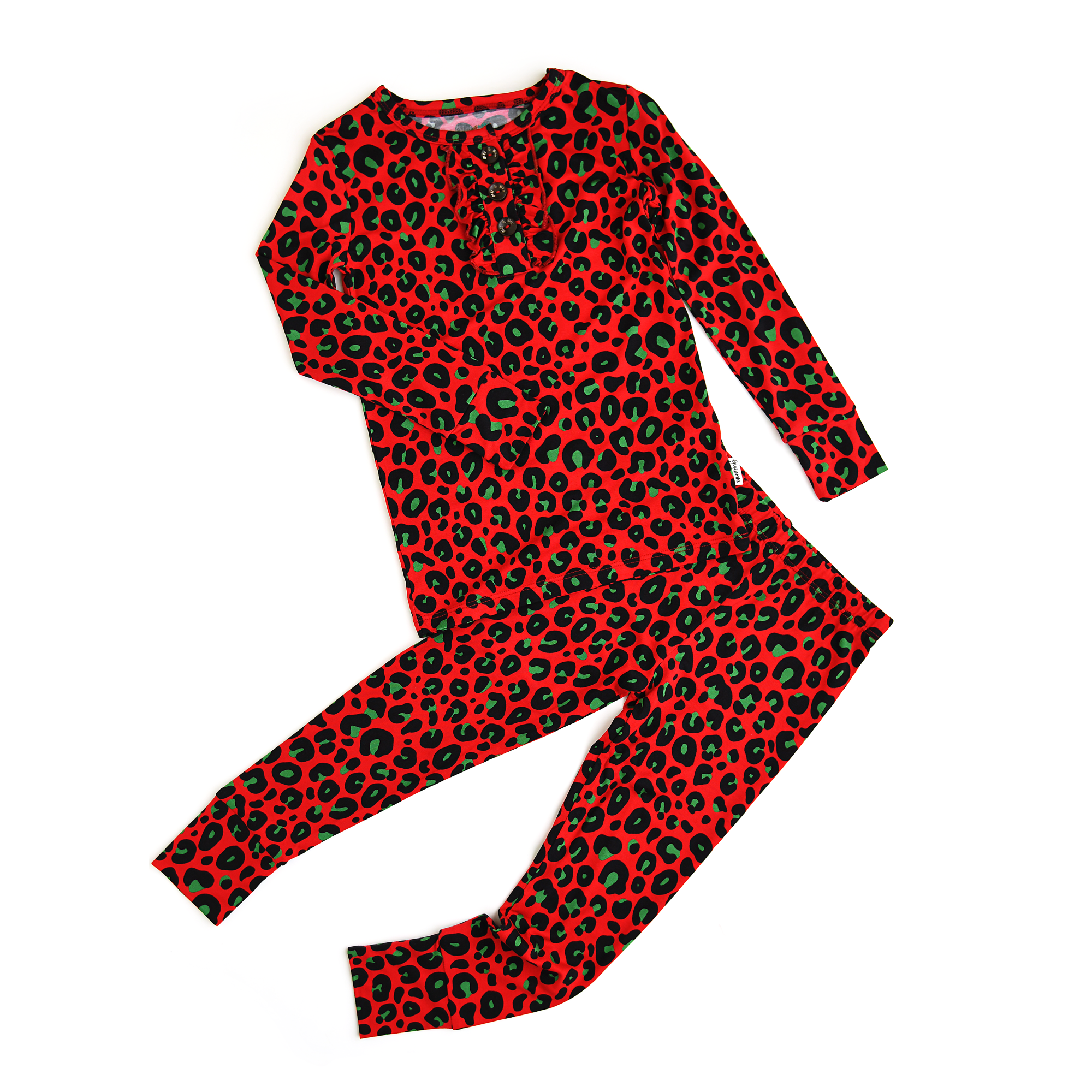 Chloe Leopard TWO PIECE matching christmas pajamas toddler