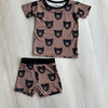 Brown Bear Bamboo Shorts Set