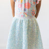 Blue Retro Unicorns S/S Ruffle Tee