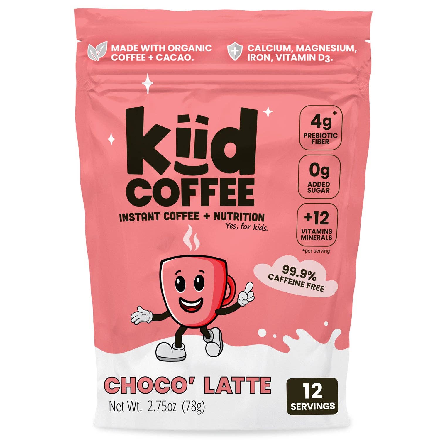Kiid Coffee Organic Latte + Instant Nutrition Drink For Kids