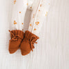 Organic Knit Booties - Caramel