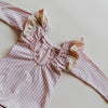 Long Flutter Sleeve Leo - Bubblegum Stripe