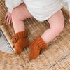 Organic Knit Booties - Caramel