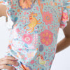 Blue Retro Unicorns S/S Ruffle Tee