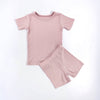 Lilac Haze Ribbed Bamboo Shorts Set