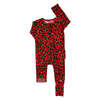 Chloe Leopard RUFFLE ZIP xmas bamboo baby one piece outfit
